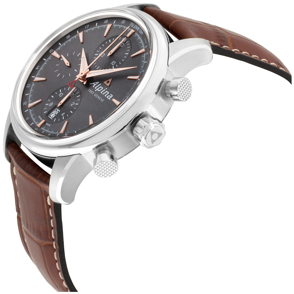 Alpina Alpiner Grey Dial Leather Strap Men's Watch AL750VG4E6 | eBay