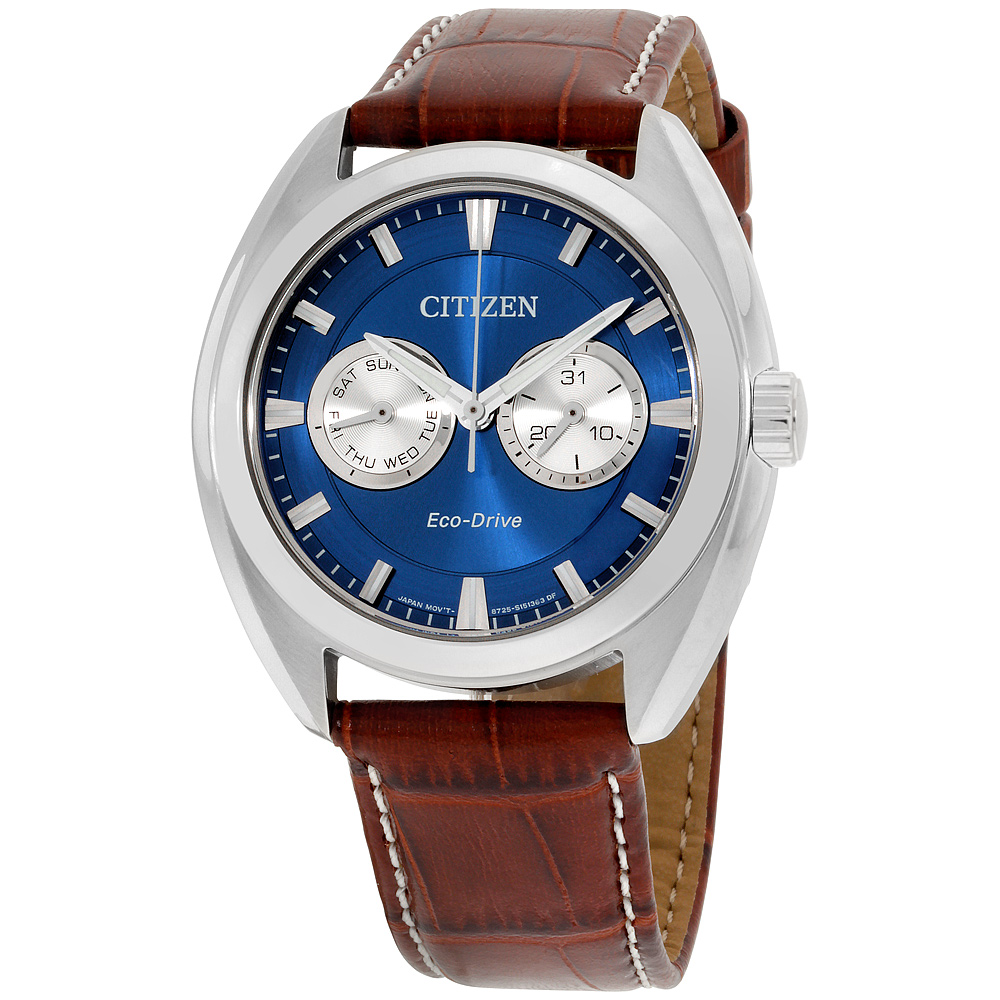 citizen eco drive watch blue face