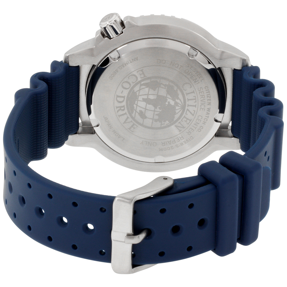 citizen promaster diver blue rubber strap watch