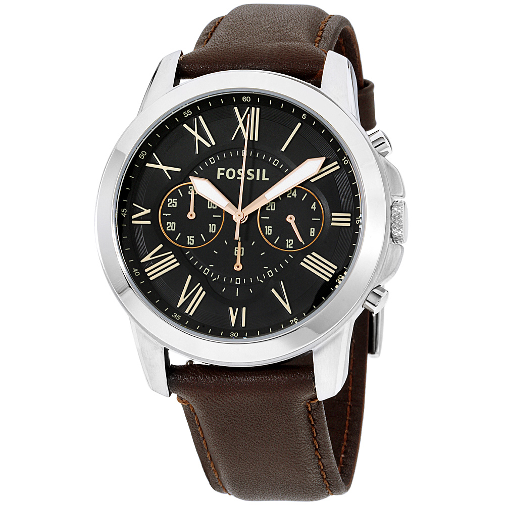 Fossil Grant Quartz Movement Black Dial Men's Watch FS4813 796483007390 ...