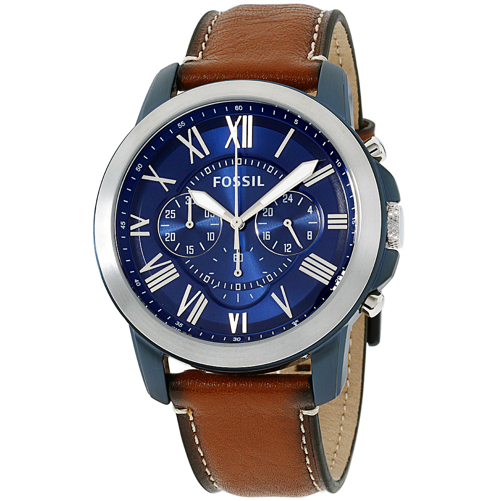 fossil grant blue dial