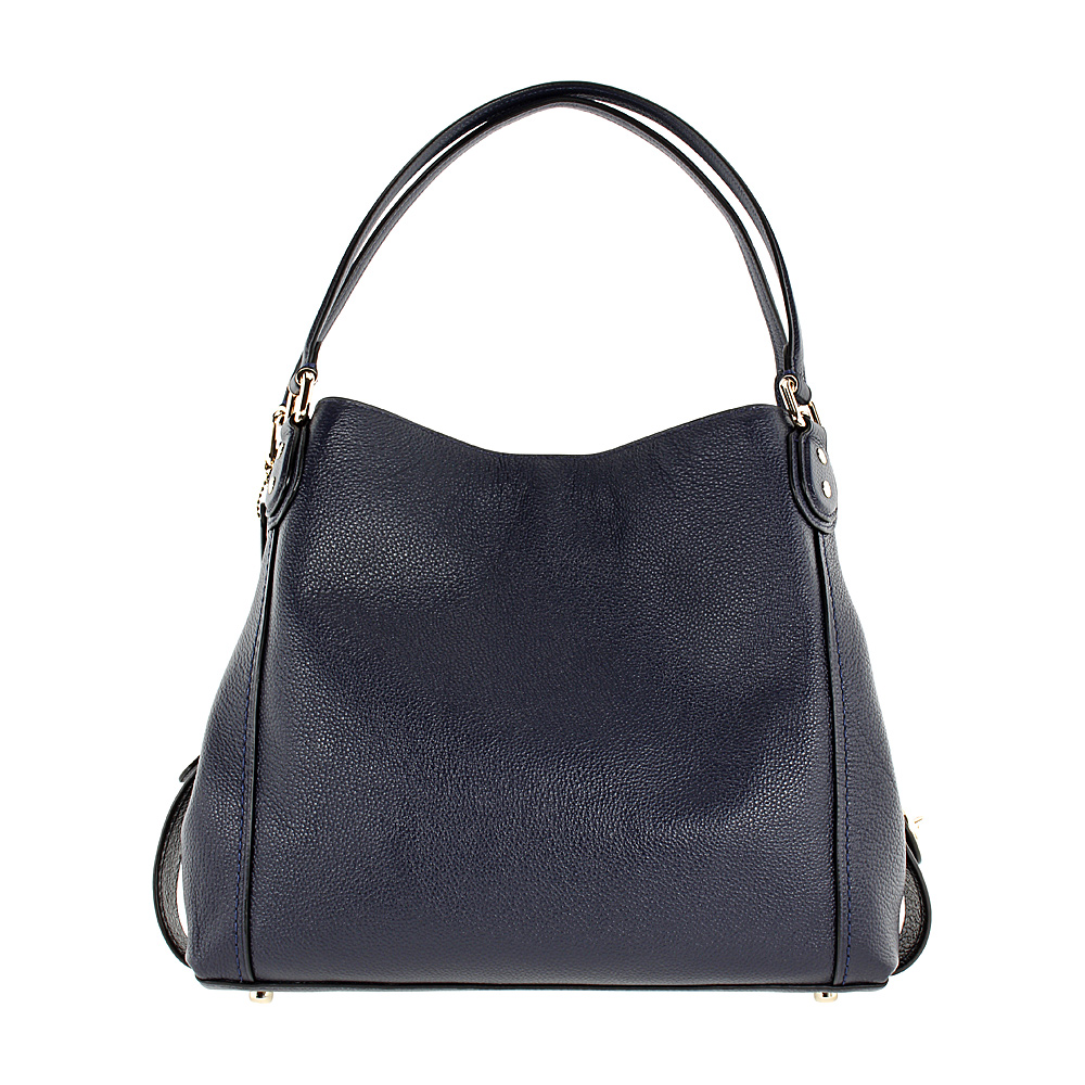 Coach Edie 31 Ladies Large Pebbled Leather Navy Shoulder Bag 57125 ...