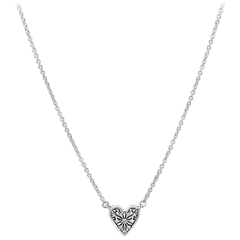 Pandora Sterling Silver Heart Of Winter Pendant & Necklace 396370Cz ...