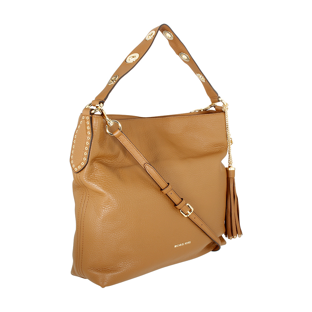 Michael Kors Brooklyn Large Leather Shoulder Bag White