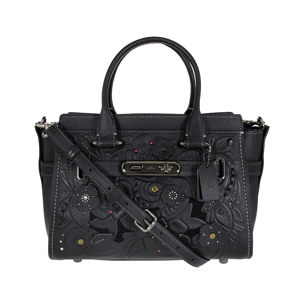 Coach Swagger 27 Ladies Medium Leather Satchel Black Handbag 11854 | eBay