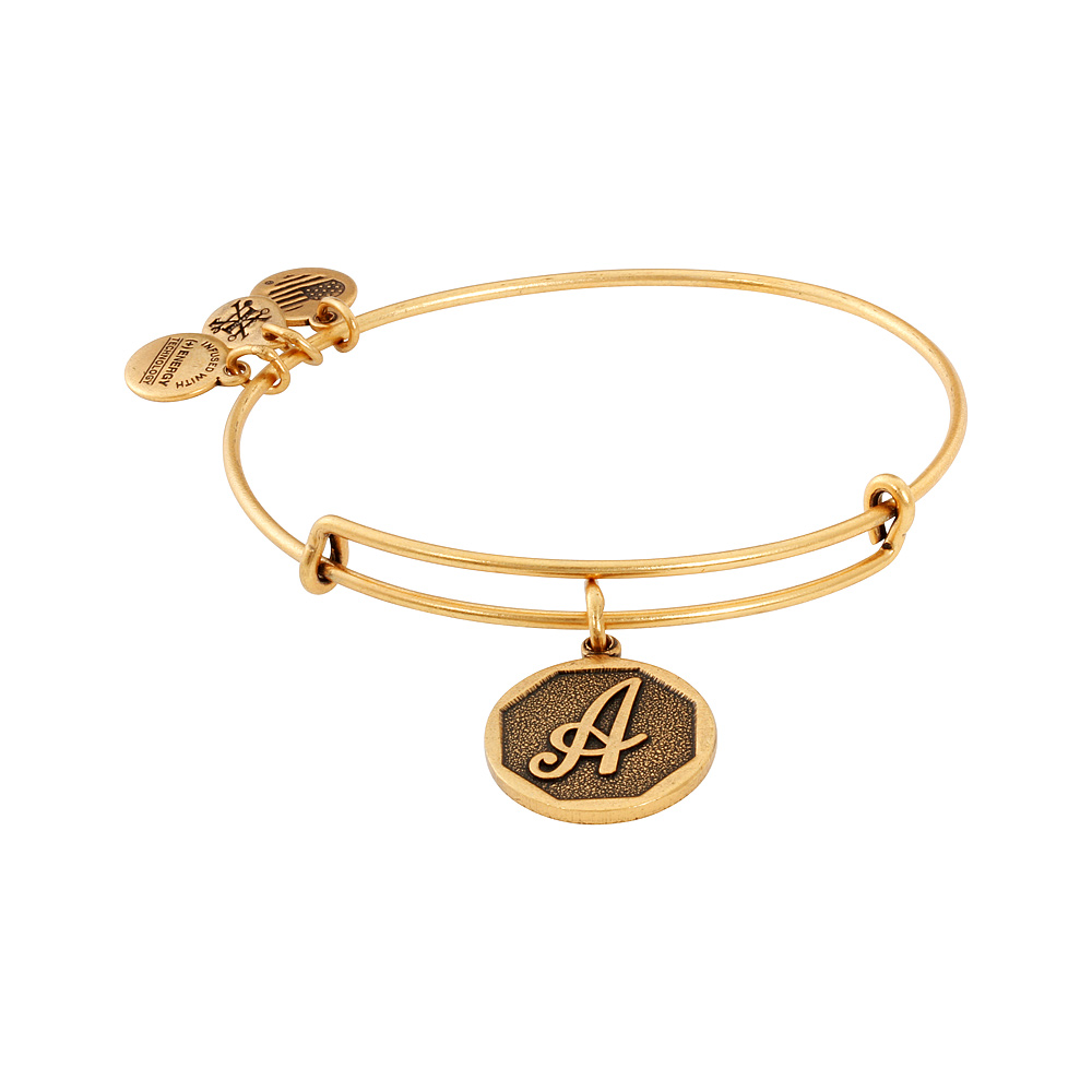 Alex And Ani Initial A Charm Rafaelian Gold Finish Bangle Bracelet