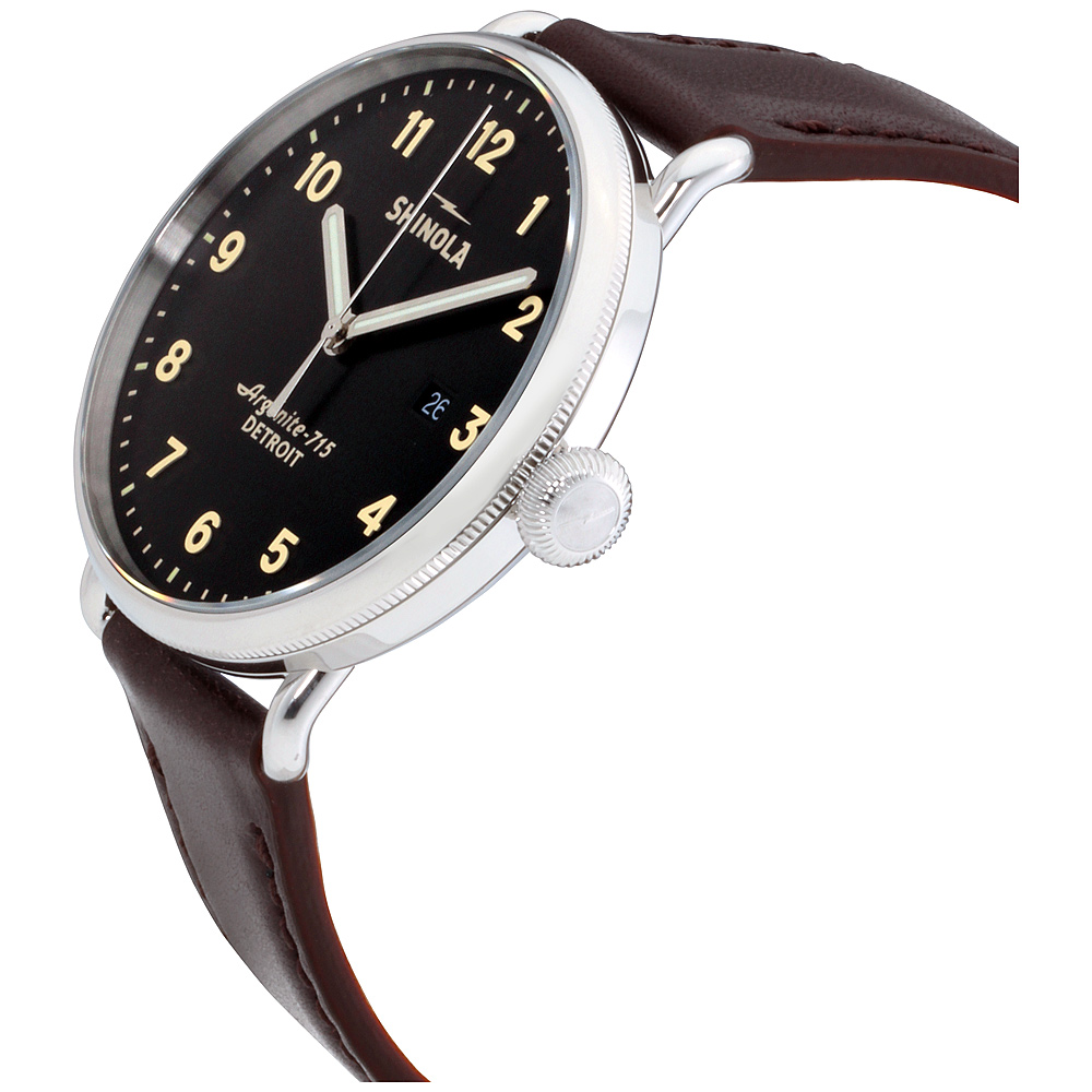shinola men's canfield's black dial watch